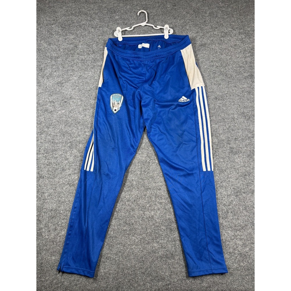 Adidas Aeroready Track Pants Mens XL Blue Skyline Soccer Association Sports Logo